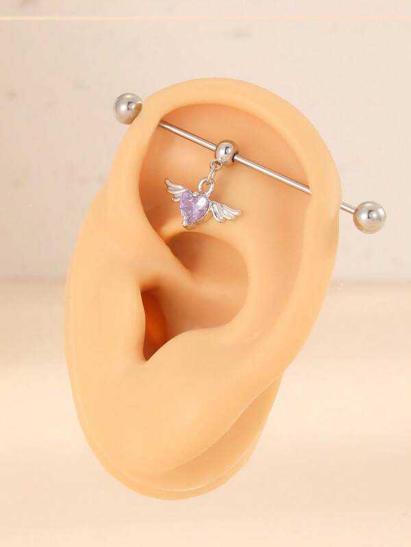 1pc Angel Wings Zirconia Cartilage Earring Piercing Jewelry