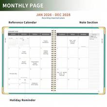 Monthly Planner 2026-2028, Hardcover 3 Year Calendar 2026-2027-2028 Calendar Book From Jan 2026 - Dec 2028, 9" X 11", Spiral Bound,Organizer For Office, Schoolsss, And Home,Lake Gre1en - EmeraldGre1en - 查看 4