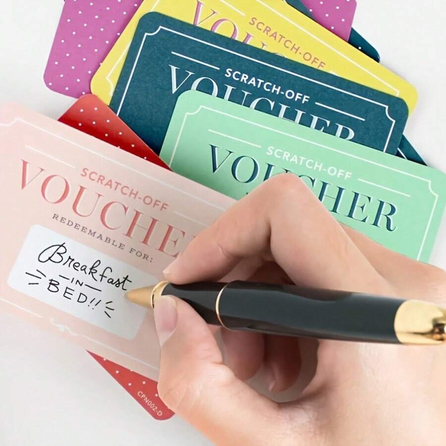 10pcs Scratch Cards, Creative DIY Gift Cards, Party Games, Holiday Supplies, Gift Vouchers, Love Coupons, Mother's Day Cards, Birthday Cards - Multicolor - View 1