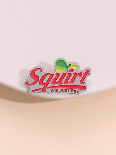 1pc Funny Slogan Brooch, Zinc Alloy Enamel Material, Witty Wordplay & Lemon Soda Decor, Unisex Design, Daily Accessory & Gift