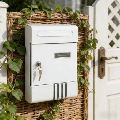 1pc European-Style White Or Black Mailbox, Wall-Mountable Waterproof Mailbox, External Cold-Rolled Steel Mailbox, Decorative Mailbox For The Entrance.