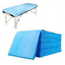 100PCS Massage Table Sheets, Disposable Bed Sheets For Massage Table, Spa Bed Covers For Esthetician, Tattoo, Waxing, Lash Bed, Salon Table, Non-Woven Fabric 71" X 31" (Blue) - Blue - View 5