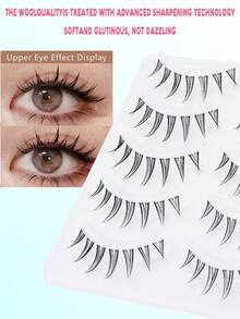 热门款式 5 对装圣诞 Cosplay K-Pop/J-Pop 风格夸张假睫毛，黑色卡通风格假睫毛 - 尖尾漫畫款 - 查看 4