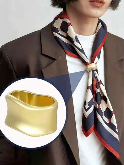 1PC Scarf Ring For Women, Alloy Scarf Clips With Gold Silver Rose Gold, Fashion Accessories For Silk Scarves, Stylish Holder Buckle For Wraps