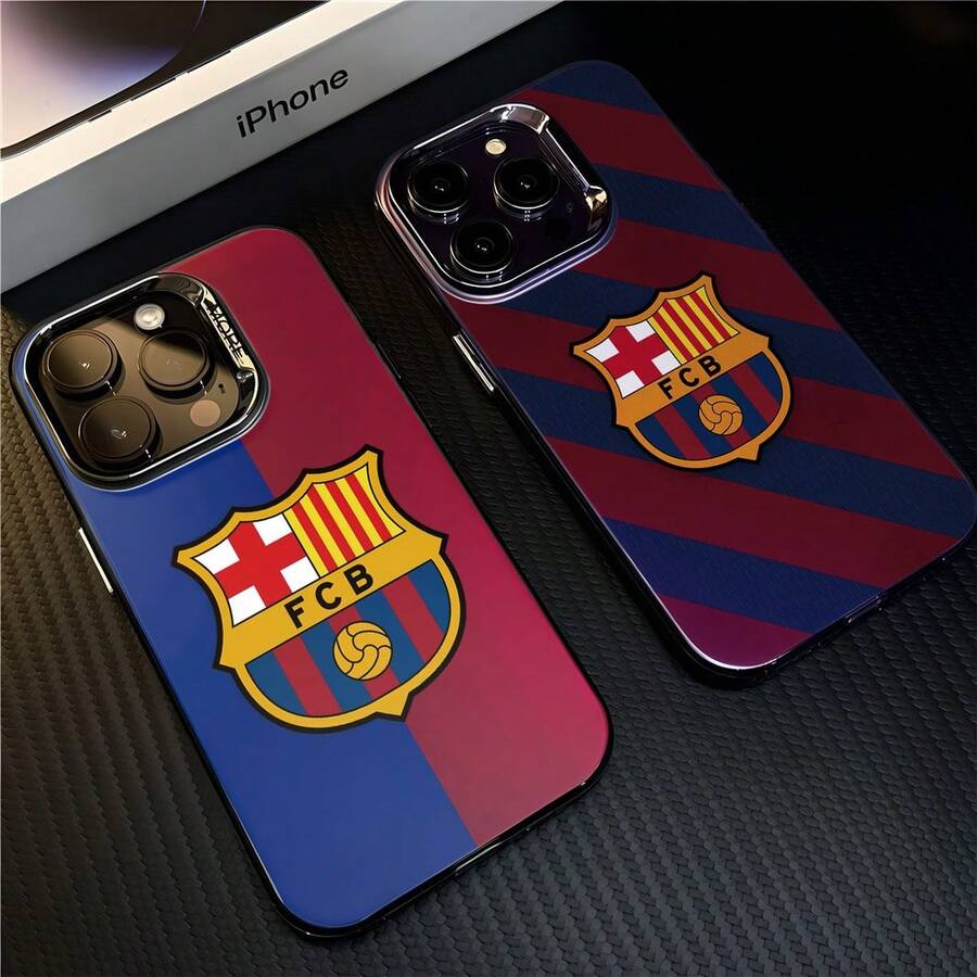 Expédition locale sous 24 heures Étui compatible avec Apple17 Samsung22-25 Étui de football FCB Barcelone pour Redmi Note 14C 13C 12 11 13 10 9 Pro Redmi 10C 10 9A 9C A3 Poco X3 Pro 13T Mode Placage métallique Cool Créatif Marque Étui en silicone souple - Argent - Voir 1