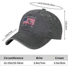 American Flag Water Polo Baseball Cap Classic Adjustable Plain Hat For Men Women Unisex Deep Heather - 1 - 查看 3