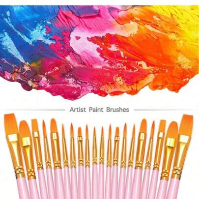 A Set Of 10 Brushes In 1PC, Suitable For Acrylic, Oil Painting, Watercolor, And Acrylic Pigments, Perfect For Painting Figures, Faces, Rocks, And Canvases. Very Suitable For Art Painting And Handicraft Projects For Both Children And Adults