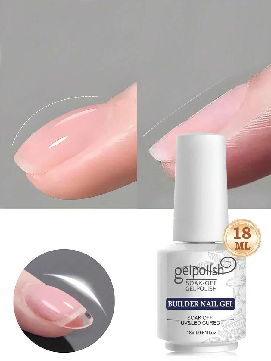 GELPOLISH 18毫升透明指甲强化凝胶指甲油,可卸除UV/LED凝胶指甲延长胶,适合美甲DIY、美甲沙龙、情人节送给女性的礼物 - 無色 - 查看 1