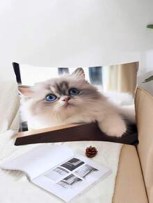 Bộ ga trải giường 2/3 món, họa tiết mèo dễ thương, chất liệu polyester, in kỹ thuật số, phù hợp cho bé trai, bé gái, phòng ngủ, ký túc xá, thanh thiếu niên, làm quà tặng. Bao gồm 1 ga trải giường và 1/2 vỏ gối (không kèm ruột gối). - Nhiều màu - Xem 5