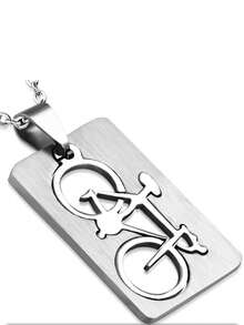 Collier pendentif médaille de chien en acier inoxydable à la mode, cadeau de sport pour hommes - Argent - Voir 2