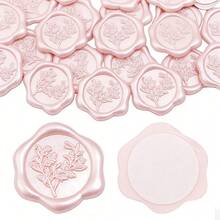 25pcs/Pack Eucalyptus Pattern Wax Seal Stickers, Self-Adhesive Envelope Sealing Stickers Suitable For Wedding, Party, Birthday, Christmas - 25 PCS - Eucalyptus - View 3