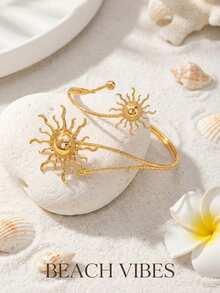 Một chiếc vòng tay mùa hè thời trang, phóng khoáng, sáng tạo, bất đối xứng, phù hợp cho phái nữ dạo phố, dự tiệc và đi nghỉ mát hàng ngày. - Vàng - Xem 5