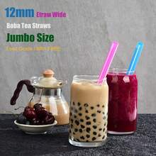 Extra Wide Rainbow Plastic Boba Tea Smoothie Straws, 1/2\ Wide X 8 1/2\ Long Large Fat Bubble Straws, Pack Of 100 - Rainbow - 查看 4