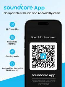 Anker R50i NC 降噪入耳式耳机，42dB 强效自适应降噪，强劲低音，45 小时续航，二合一充电盒兼手机支架，IP54 防水防尘，快充 10 分钟 = 120 分钟，蓝牙 5.4（Soundcore P30i） - 黑色 - 查看 9