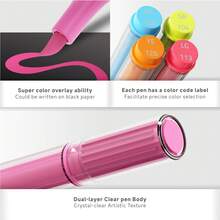 languo 丙烯颜料马克笔套装，柔软尼龙笔尖，适用于岩石彩绘、DIY工艺品和艺术创作 - 套裝 - 查看 3