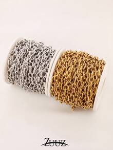 1m Stainless Steel Wide Chain, DIY Jewelry Making Supplies For Necklace, Bracelet, Anklet - 1-meter Chain - View 2