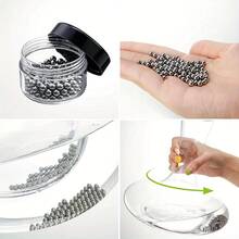 200/400/800pcs Stainless Steel Cleaning Beads, Glass Cup, Bottle, Hookah, Wine Bottle Cleaning Beads, Smoking Accessories (200pcs/Box) - Gun Black - View 12