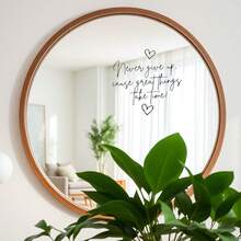 Never Give Up, Great Things Take Time - Inspirational Mirror Decal | Matte Vinyl Sticker, Suitable For Home, Car Window, Bathroom, Kitchen Or Living Room Decor With Motivational Quote, Mirror Wall Sticker - Multicolor - View 8