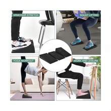 Adjustable Squat Wedge Block Set Of 3 – Multi-Angle (8.5°, 17°, 34°) Yoga & Fitness Incline Board For Squats, Calf Stretch, Weightlifting – Portable Slant Board For Gym & Home Workout - Black - View 7