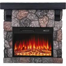 [2 Packages Shipping]Electric Fireplace With Mantel, 23 Inch Electric Fireplace Insert, TV Stand Freestanding Heater With Remote Control Timer LED Flame For Living Room Bedroom,Thanksgiving,Christmas  Gift - 36inch - 查看 1