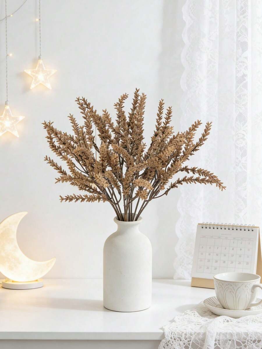 1/80pcs 13.77 Inch Artificial Wheat Ear Decor, Suitable For Spring Decoration, Home Decor, Wedding Decor, Tabletop Decor, Room Decor, Kitchen Decor, Dining Room Decor, Bedroom Decor, Party Decor, Living Room Decor, Valentine's Day Decor, Birthday Party Decor, Wall Decor, Office Decor, House Decor, Valentine's Day Gift, Outdoor Garden Decor - Light Brown - View 1