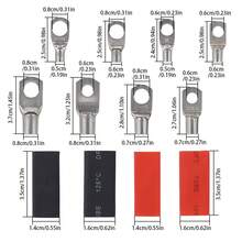 Assortment Car Auto Copper Ring Terminal Wire 140pcs HX-50B Crimp Connector Bare Cable Battery Terminals Soldered Connectors Kit Automotive Repair Hand Tools - HX-50B + 120 piezas - Ver 3