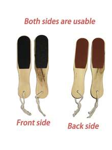 1pc Professional Foot File Double-Sided Callus Remover Wooden Foot Scrubber Tool For Cracked Heels - 1 Wood-colored Foot File - View 8