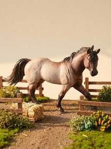 POKOJA LAND 1pc Realistic Miniature Toy Pony And Horse,Wildlife Model Set With Simulated Animals ,Figurines Horse Set With White Horse, Arabian Horse, Jockey And Mare Figurines - For Decoration, Dollhouses, Miniature Toys,And Farm Play (Partially Random) - Multicolor - View 2