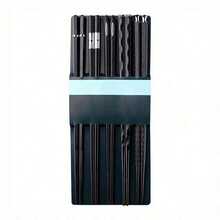5Pairs Japanese Alloy Chopsticks Set, PET + Glass Fiber Reusable Non-Slip Square Chopsticks With Storage Case, Heat-Resistant Sturdy Dining Utensils, Kitchen Tableware Japanese Tableware Accessories, Durable Chopsticks For Home Kitchen Daily Dining Party Gathering Camping Meals Sushi Eating - Black - View 12