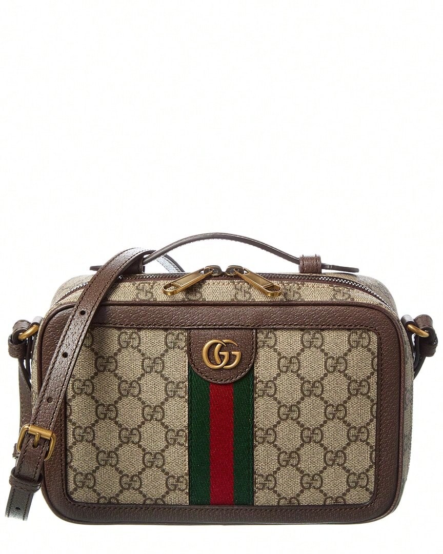 Gucci Ophidia Small GG Supreme Canvas & Leather Camera Bag - màu nâu - Xem 1