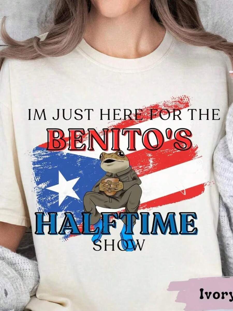 Benito Bowl TShirt, 2026 Super Football Shirt, Puerto Rico Coqui Frog Tee, Bad Game Day Bunny Shirt, Superbowl Puerto Rico Fan Tee, Badbunny - 白色 - 查看 1