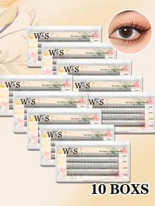 Waloshow 1 Box - 10 Boxes, 160 Clusters Per Box, C Curl, D Curl, A Type False Eyelashes, Delicate & Volumizing, Anime-Style Natural & 3D, Suitable For Daily, Party, Makeup - Black - View 9