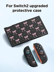 1个粉色蝴蝶结波点图案保护壳/透明闪光保护壳，兼容Switch 2/Switch NS/Switch OLED/Lite，Switch主机配件，全套包含收纳袋、卡槽底座，Switch玩家的最佳礼物 - 彩色 - 查看 18