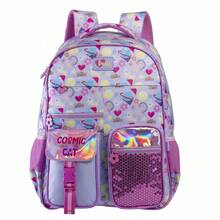 Mochila de Costas + Lancheira Térmica Cosmic Cat - Malva - Visão 2