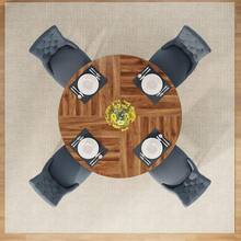 LITTLE TREE Farmhouse Dining Table, 120 Cm Round Dinner Table For 4, Rustic Wood Dining Room Table For Home Dining Room Living Room (Easy Assembly) - Brown - View 6