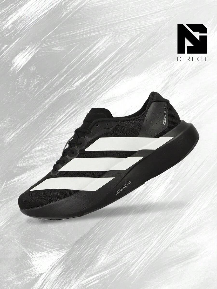 Adidas Adizero Evo SL Black White – Men's Lifestyle Sneakers – Shoes For Man-Vintage-Spring & Summer-Inspired Running Shoes, Shock-Absorbing Comfort, Gym To Streetwear Casual Wear-Back To School–JP7149 - CORE BLACK/CLOUD WHITE/CORE BLACK - 查看 1