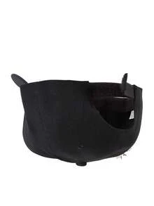 Mũ lưỡi trai kiểu dáng tối màu trang trí bằng kim loại với vòng sắt và tua rua, mũ chống nắng đôi. - màu đen - Xem 9