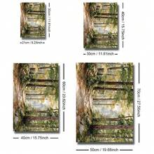 1幅装裱/未装裱绿色森林小径阳光北欧自然风景帆布海报林地乡村风景墙艺术印刷品简约农舍美学装饰画，适用于公寓、客厅、卧室、现代家居装饰 - A - 查看 6