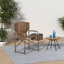 Timber Ridge - Silla de Camping Ligera, portátil Laurel Director con Mesa Auxiliar Plegable, Bolsa enfriadora y Bolsillo de Malla, Silla compacta Plegable para Exteriores, soporta 300 Libras, Gris - Marrón tierra - Ver 8