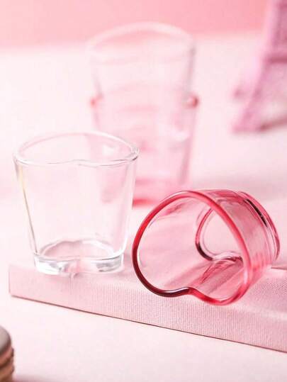 4/8pcs Heart-Shaped Mini Shot Glass Set, Transparent Cute Mini Glasses, Bar Cups, Couple Cups, Tequila Heart Cups, Suitable For Vodka, Wine, Applicable For Party, Holiday, Wedding, Gathering, Cocktail Party, Valentine's Day, Ramadan, High Quality Plastic Material, 30ml Capacity