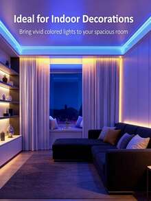 1 Roll 5V RGB Multi-Color Temperature LED Light Strip, Suitable For Bedroom, Kitchen, Living Room, Bathroom, Party, Wardrobe, Length: 1m/3.28ft, 3 Meters/9.84ft, 5m/16.4ft, 10m/32.8ft, 15m/49.21ft, Smart LED Strip Light With Remote Control, RGB Color Changing Function, Ideal For Room Decor, Party, Kitchen - Colored Light - View 6