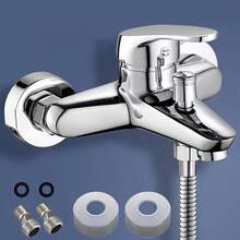 Grifo mezclador de ducha de aleación de zinc pulida - Diseño premium montado en la pared, válvula de agua caliente/fría antioxidante, accesorio de ducha de baño de fácil instalación - clásico - Ver 6