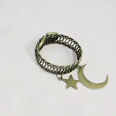 Clips de cortina con estrellas y lunas vintage - Anillos de cortina de bronce antiguo, adecuados para dormitorio bohemio, decoración de sala de estar, Airbnb y estilo de hotel, regalo de inauguración de casa único para ella, decoración del hogar celestial