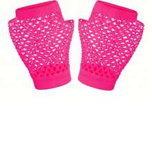 5件套，包含80年代和90年代主题配饰，例如耳环、发带、渔网手套和腿套，适合复古派对服装和派对装饰。 - 彩色 - 查看 2