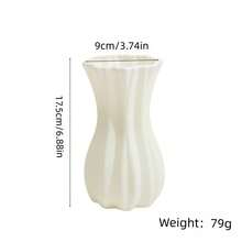 1 chiếc bình trang trí nhà cửa bằng nhựa, bình nhựa PP viền lượn sóng, phong cách tối giản, trang trí nhà cửa dịp năm mới, Lễ tình nhân, Ramadan. - 1PC - Xem 1