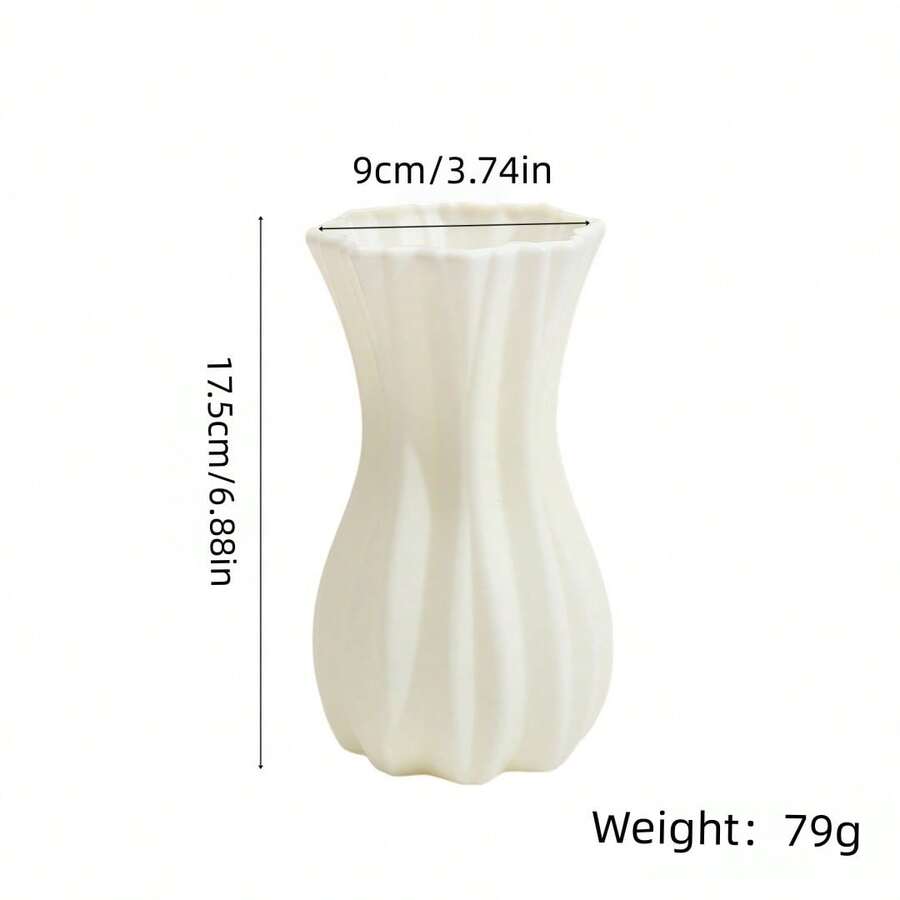 1 chiếc bình trang trí nhà cửa bằng nhựa, bình nhựa PP viền lượn sóng, phong cách tối giản, trang trí nhà cửa dịp năm mới, Lễ tình nhân, Ramadan. - 1PC - Xem 1