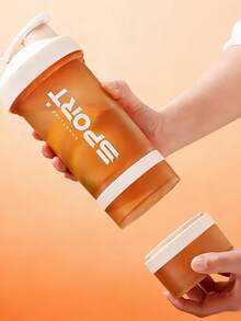 Portable 3-Tier Shaker Cup Compatible With Storage Clear Sports Water Bottle For Women Cute Fashion Water Bottle Perfect For Yoga Large Capacity Portable Cup Coffee Cup Mother's Day Water Bottle Teacher Appreciation Gifts Mothers Mugs Mother Gift Ideas Cups With Lids And Straw - Multicolor - View 5