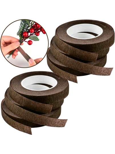 Fita Floral Marrom Artesanato Encapar Arame Flores Folhas