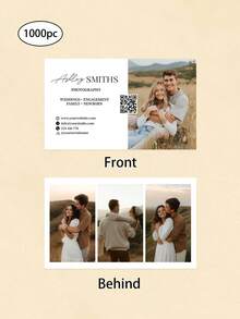 Personalizowane szablony wizytówek fotograficznych, 200/500/1000 szt., personalizacja zdjęć i tekstu, wizytówki dla fotografów, szablony Canva, karty z kodem QR, broszury marketingowe - Wielokolorowe - Zobacz 8