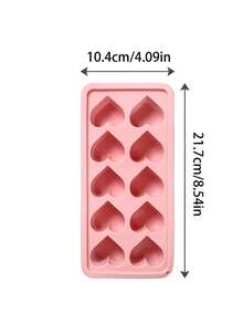 1pc Heart Shaped Silicone Ice Making Module 10 Cavities Love Ice Cube Easy Release Pink Red Optional For Home Bar KTV - Multicolor - View 14